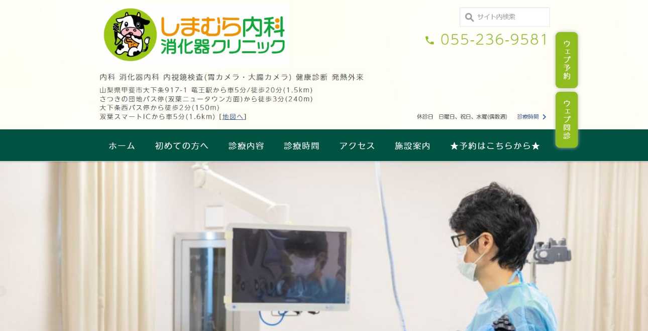【2025年最新】山梨県の胃カメラにおすすめのクリニック5選|しまむら内科消化器クリニック
