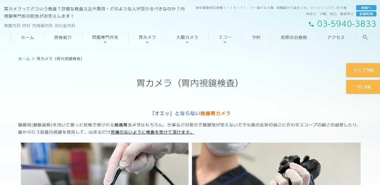 【2025年最新】豊島区の胃カメラにおすすめのクリニック10選|巣鴨駅前胃腸内科クリニック