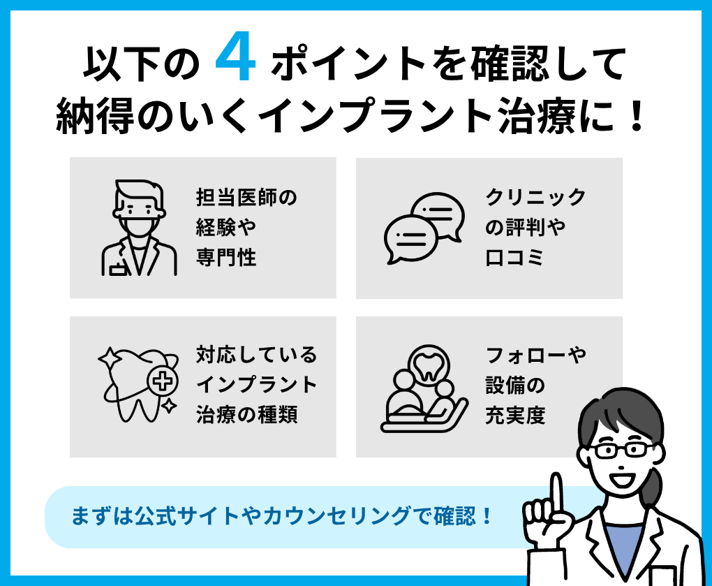 インプラント治療歯科クリニック選び4つのポイント|千葉県のインプラント治療におすすめの歯科クリニック11選|治療の種類も解説